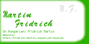 martin fridrich business card